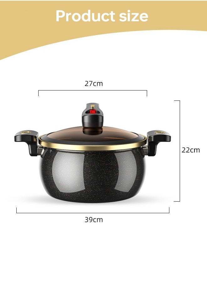 7L Enamel Micro Pressure Cooker Stock pot with Lid Soup Pot Multi-Function Cooking Pot Non Stick Kitchen Ceramic Pressure Pot For Induction Cooker Natural Gas