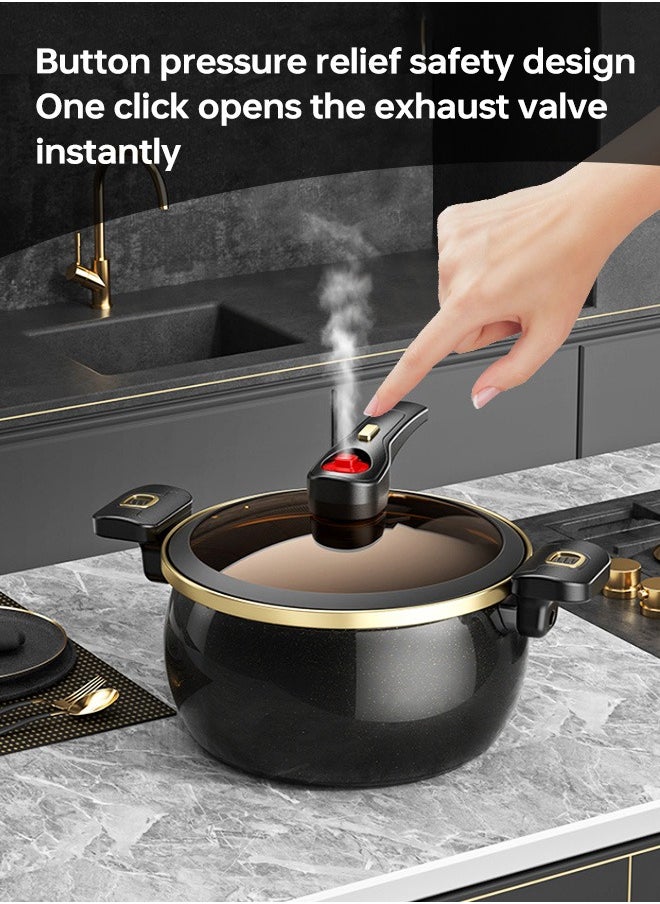 7L Enamel Micro Pressure Cooker Stock pot with Lid Soup Pot Multi-Function Cooking Pot Non Stick Kitchen Ceramic Pressure Pot For Induction Cooker Natural Gas