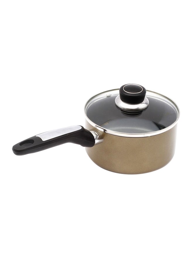 Saucepan With Lid Beige/Black 16cm