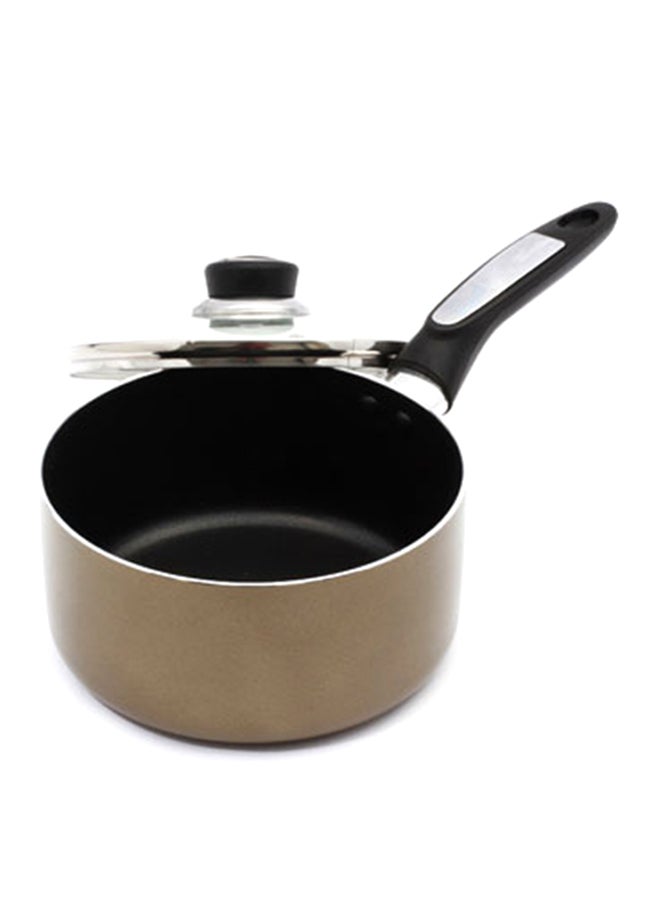 Saucepan With Lid Beige/Black 16cm