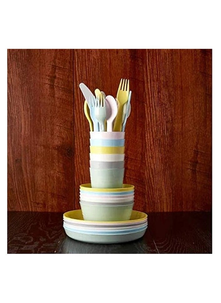 Plastic Cutlery Set - 18 Piece (Multicolour)