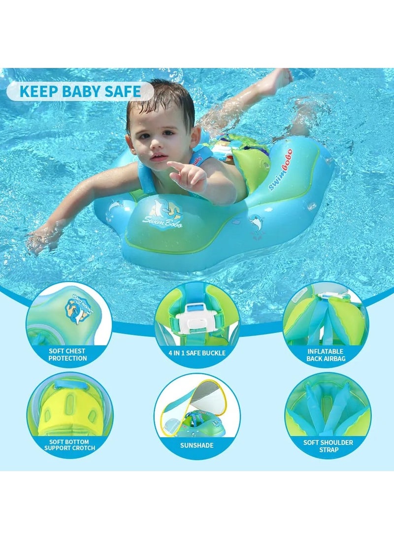 Baby Swimming Float with Canopy Inflatable Infant Floating Ring Kids Swim Pool Accessories Circle Bathing Summer Toys