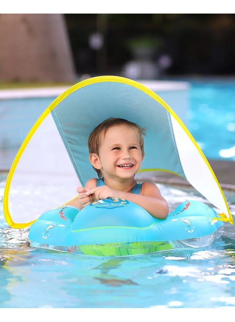 Baby Swimming Float with Canopy Inflatable Infant Floating Ring Kids Swim Pool Accessories Circle Bathing Summer Toys