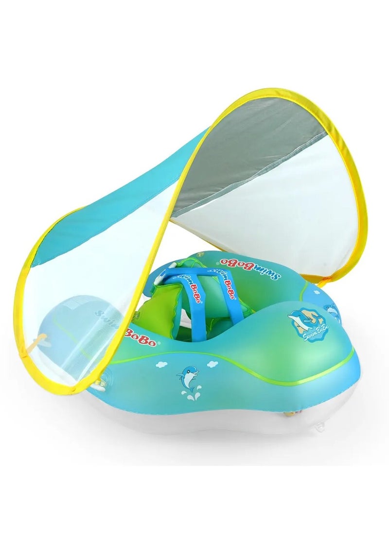 Baby Swimming Float with Canopy Inflatable Infant Floating Ring Kids Swim Pool Accessories Circle Bathing Summer Toys