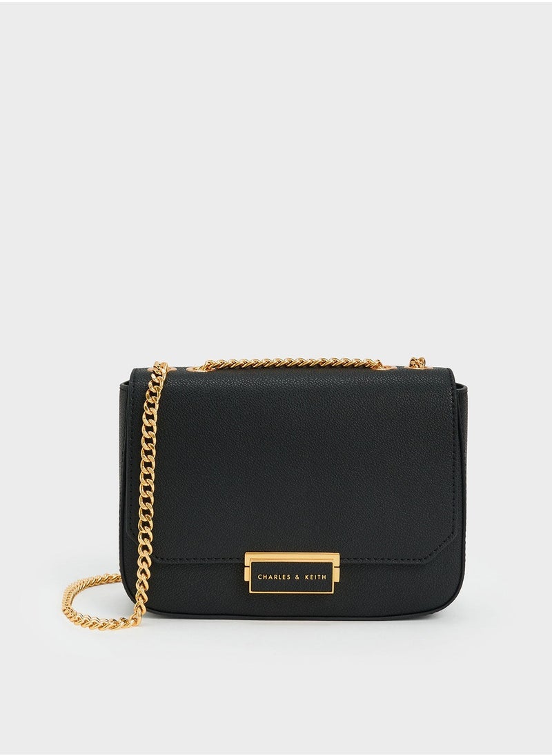 Charles & keith classic metal chain crossbody bag