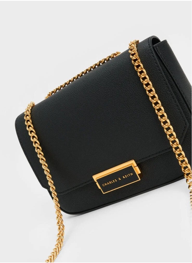 Charles & keith classic metal chain crossbody bag