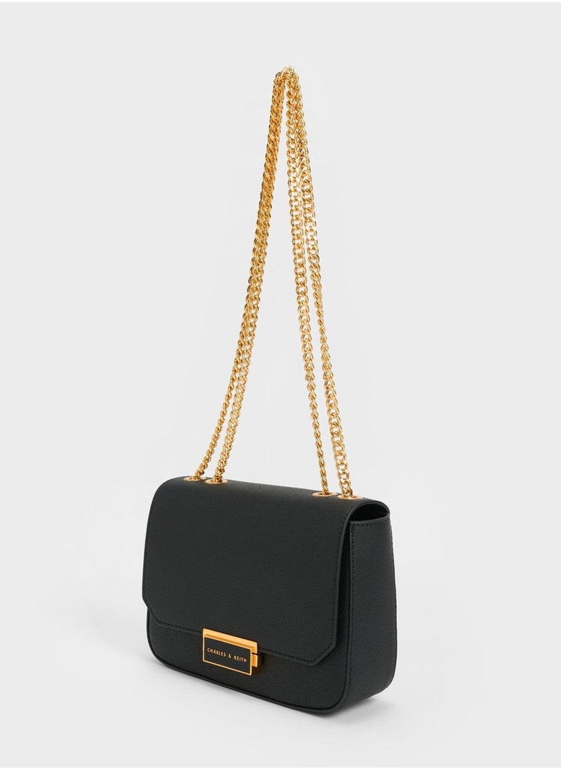 Charles & keith classic metal chain crossbody bag