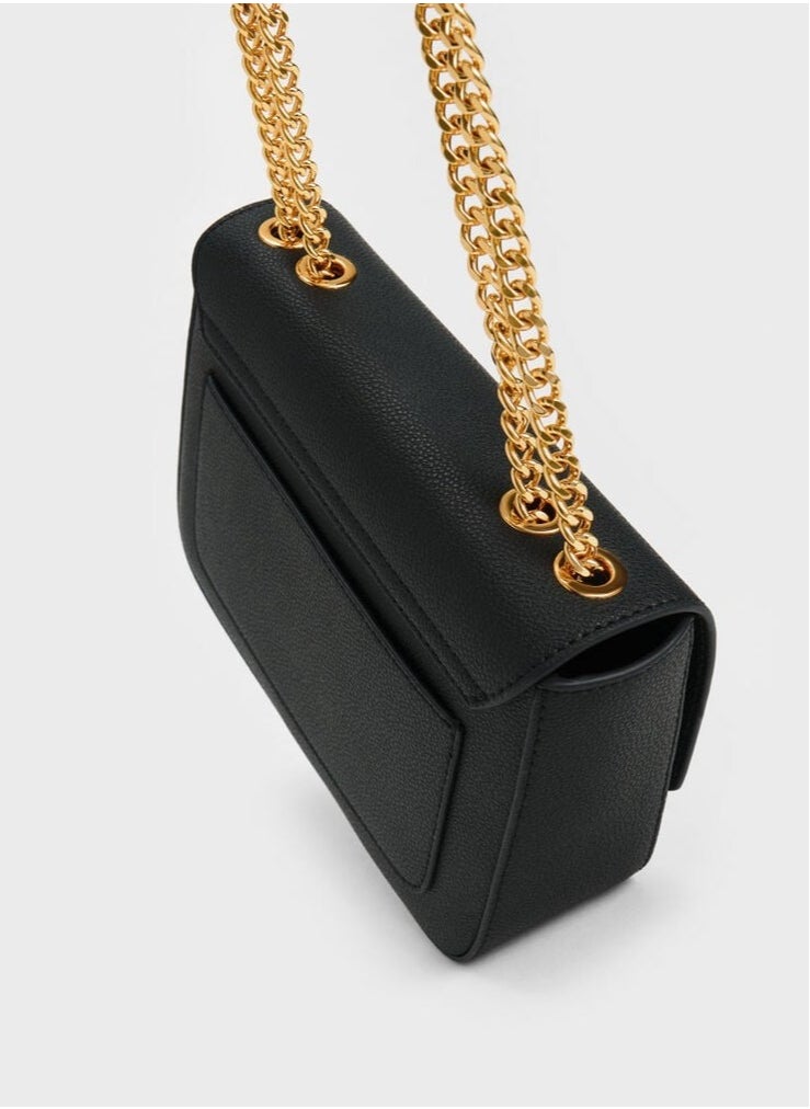 Charles & keith classic metal chain crossbody bag