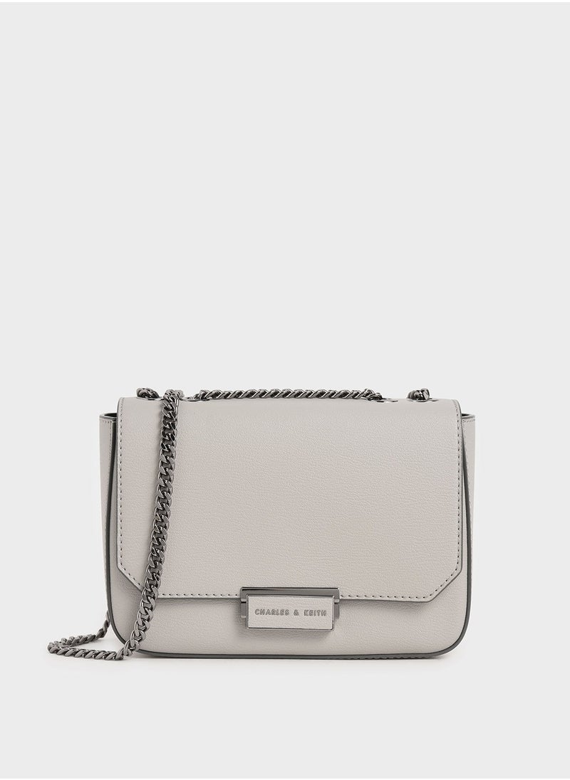 Charles & keith classic metal chain crossbody bag