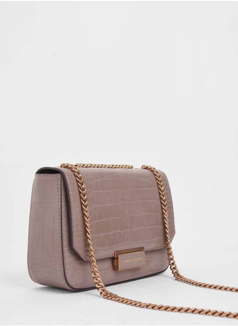 Charles & keith classic metal chain crossbody bag