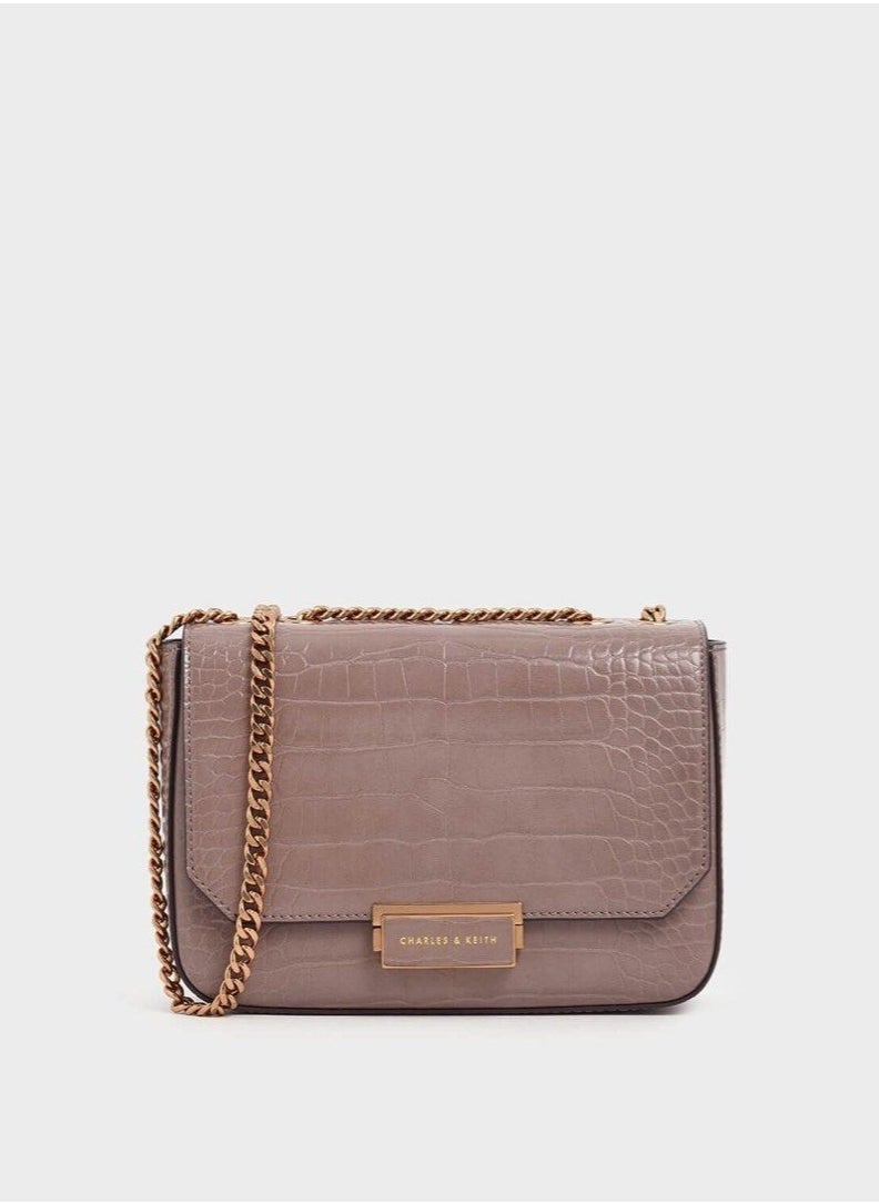 Charles & keith classic metal chain crossbody bag