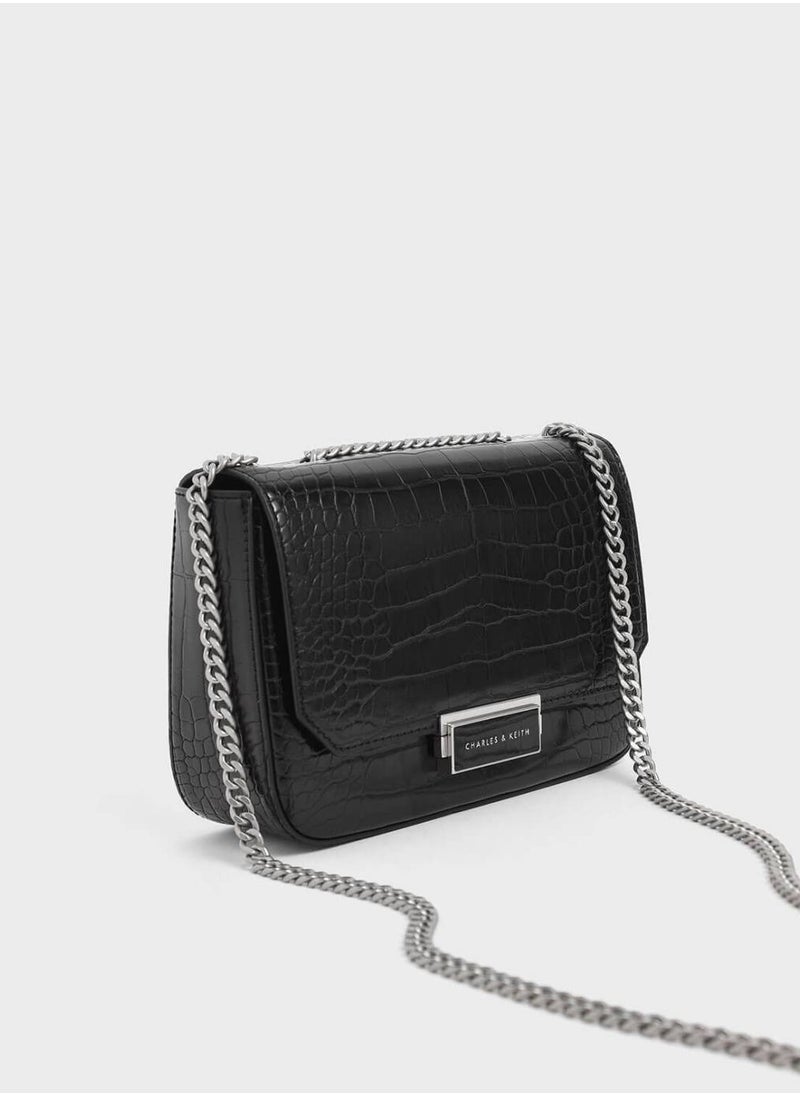 Charles & keith classic metal chain crossbody bag