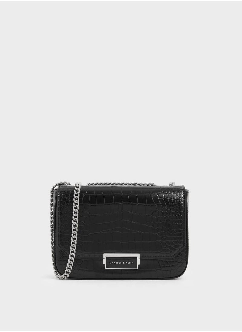 Charles & keith classic metal chain crossbody bag