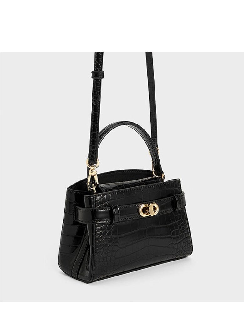 Charles & Keith Metal Buckle Strap Tote Shoulder Bag