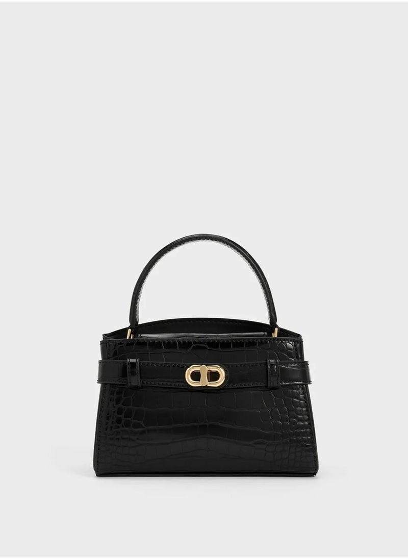 Charles & Keith Metal Buckle Strap Tote Shoulder Bag