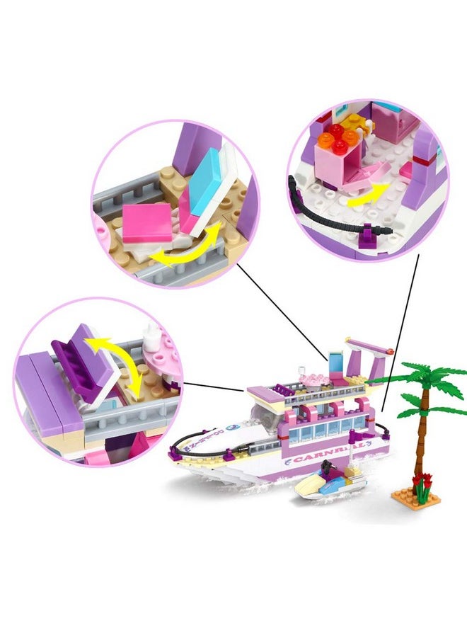 Dream Girls Cruise Ship Building Toys Playset Creative Friends Yacht Building Sets 318 Pieces Girls City Boat Model Building Kit Christmas Birthday Gift For Kids Age 6 12