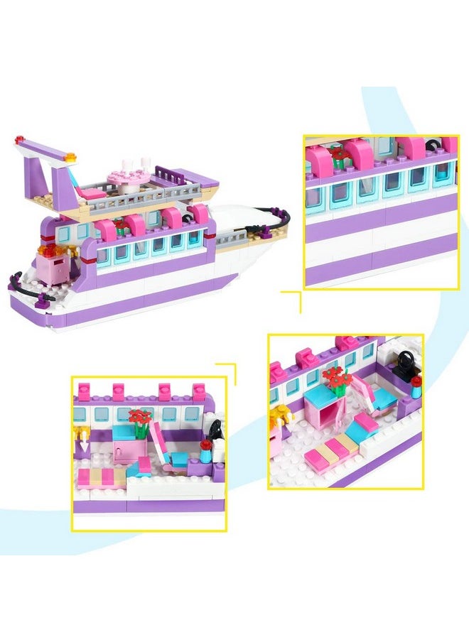 Dream Girls Cruise Ship Building Toys Playset Creative Friends Yacht Building Sets 318 Pieces Girls City Boat Model Building Kit Christmas Birthday Gift For Kids Age 6 12