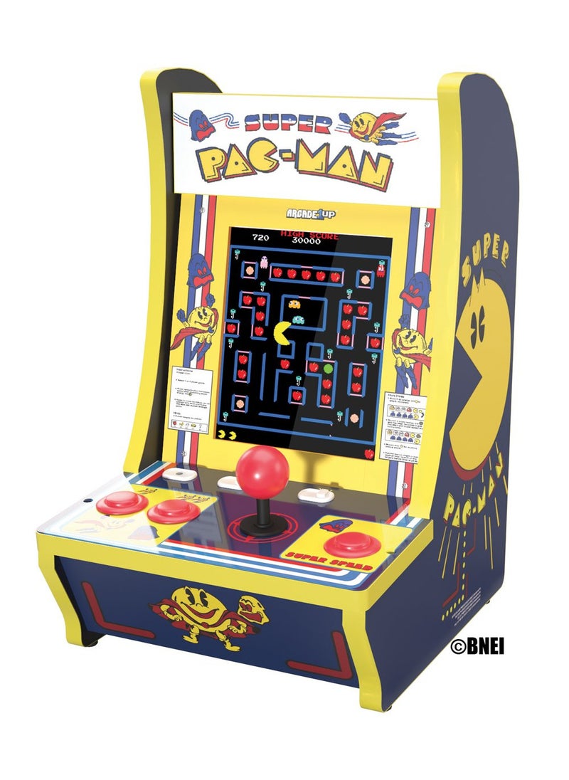 Arcade1Up Super Pac-Man Counter Cades with Lit Marquee and Headphone Jack