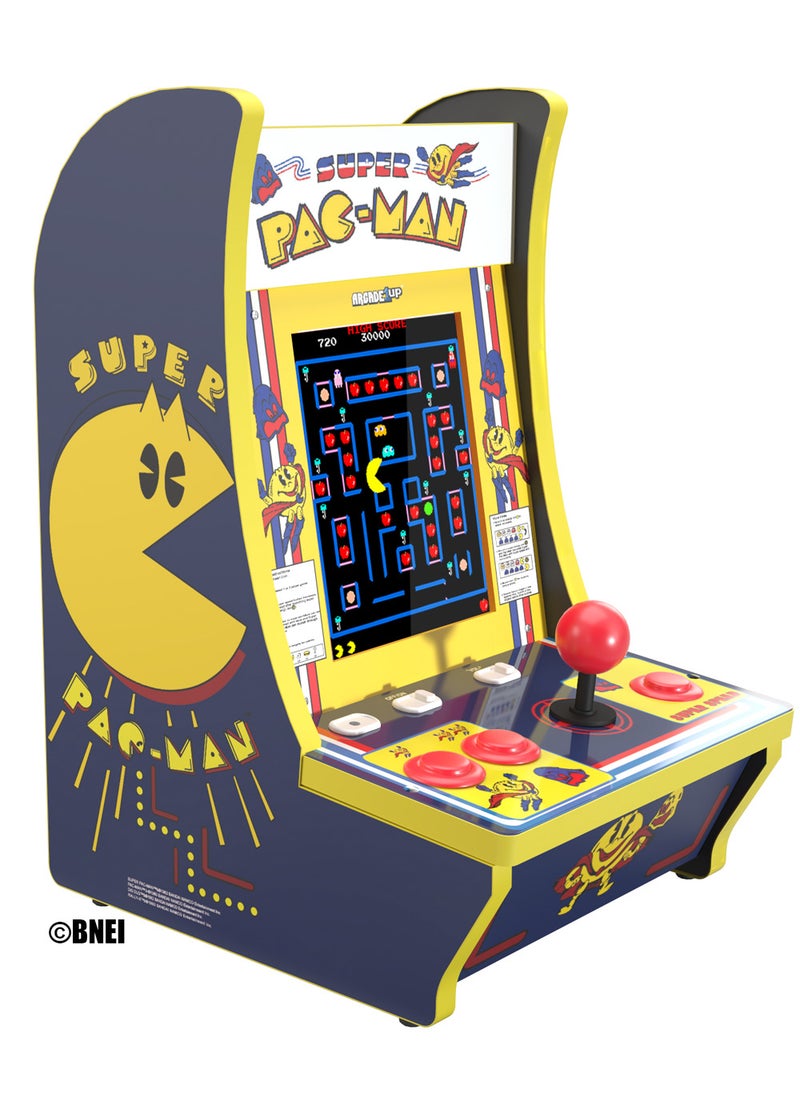 Arcade1Up Super Pac-Man Counter Cades with Lit Marquee and Headphone Jack