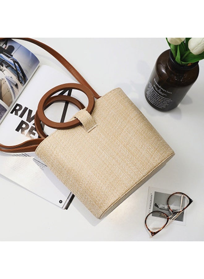 Woven Tote Bag Beige/Brown