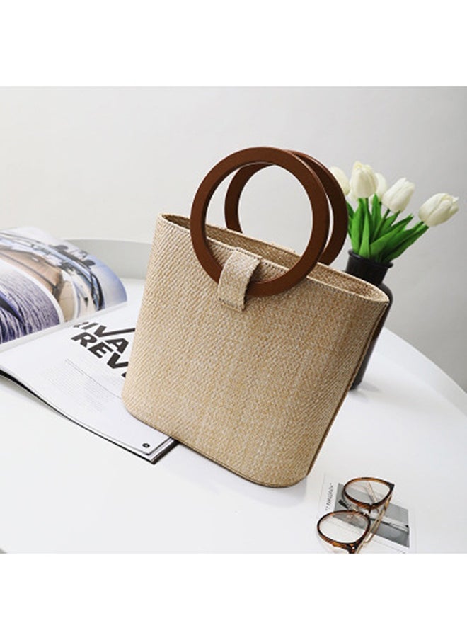 Woven Tote Bag Beige/Brown