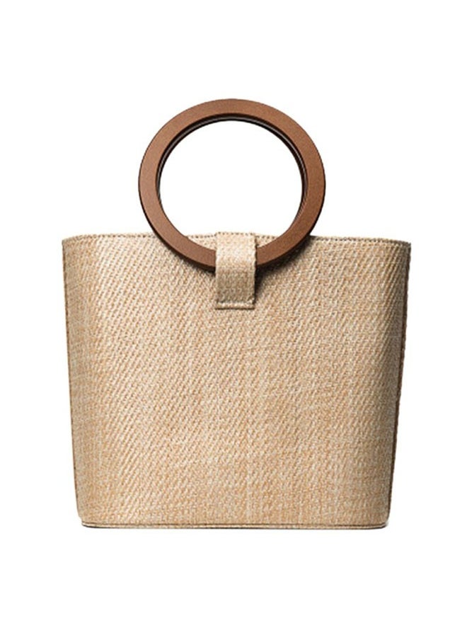 Woven Tote Bag Beige/Brown