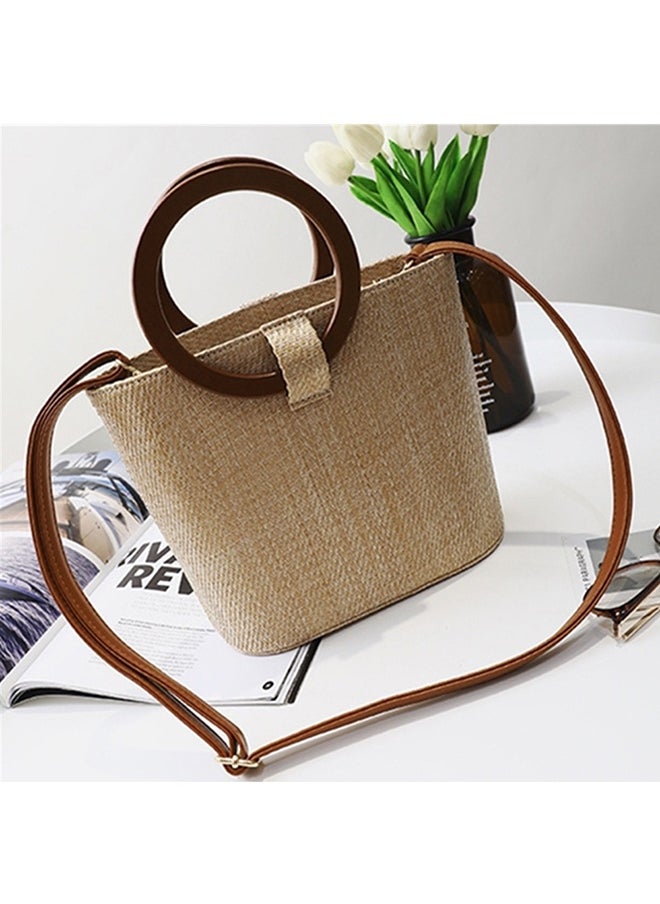 Woven Tote Bag Beige/Brown