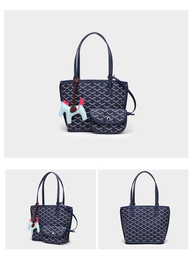 Printed Shopper Small Tote Blue Pendants Random