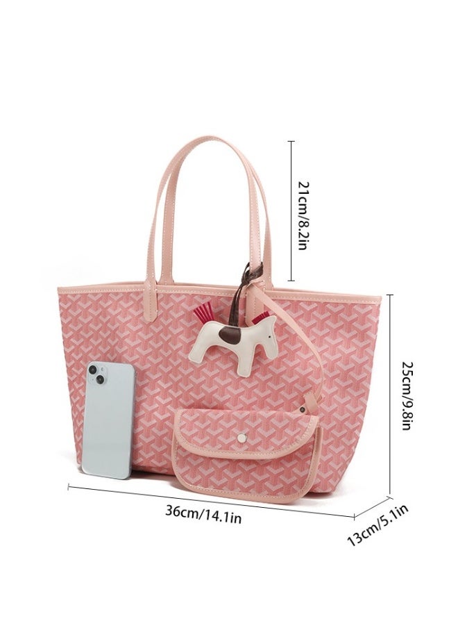 Printed Shopper Tote Pink Pony Pendants Random