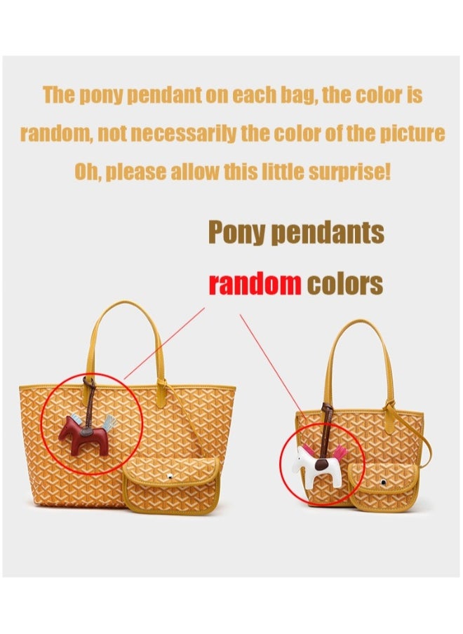 Printed Shopper Tote Pink Pony Pendants Random