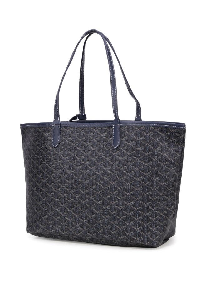 Printed Shopper Tote Grey