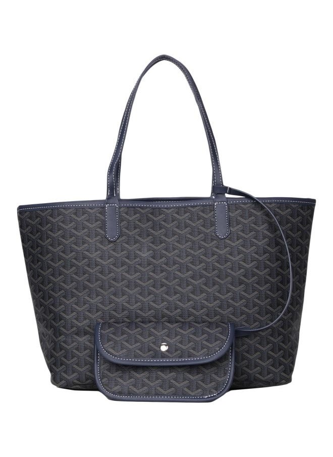 Printed Shopper Tote Grey