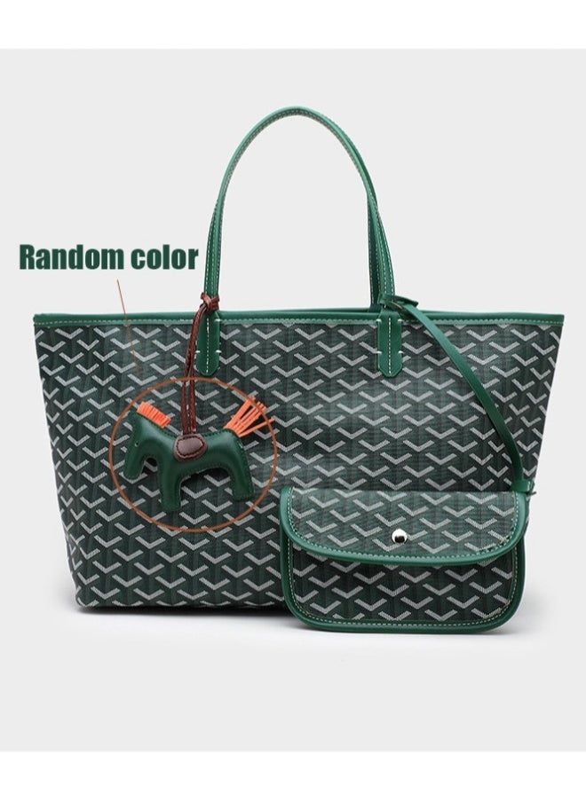 Printed Shopper Tote Green Pendants Random