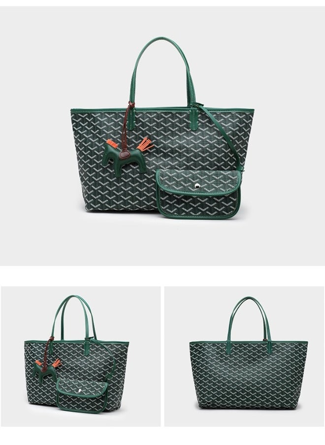 Printed Shopper Tote Green Pendants Random