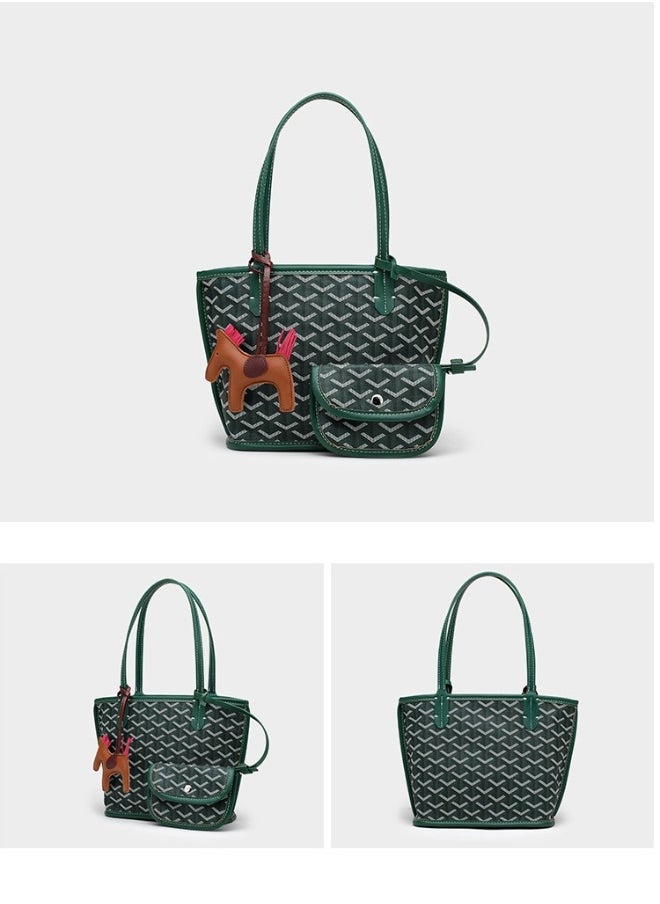 Printed Shopper Small Tote Green Pendants Random