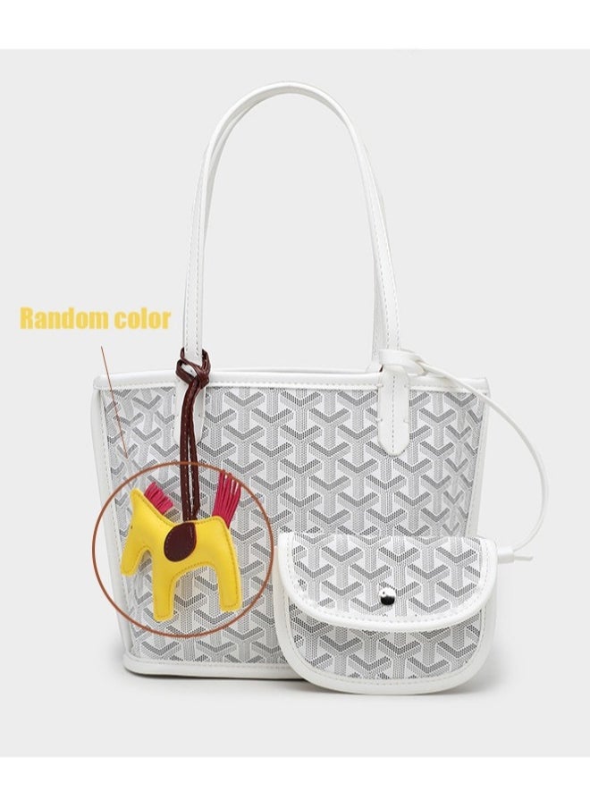 Printed Shopper Small Tote White Pendants Random