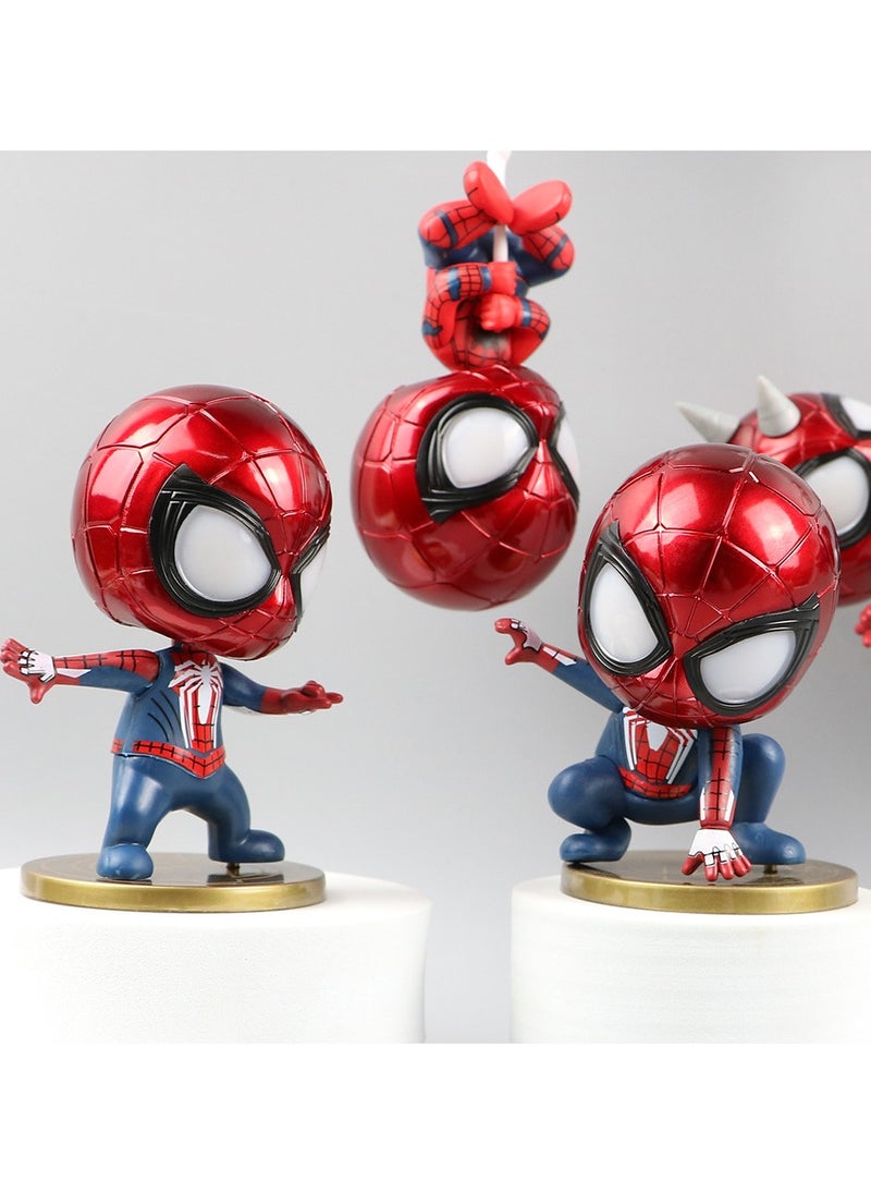 5-Piece Spider-Man Action Figures Sets , Anime Cartoon Small Figurines Toys, Collectible Ornaments for Birthday Holiday Party Favors Supplies, Cake Cupcake Toppers, Car, Micro Landscape