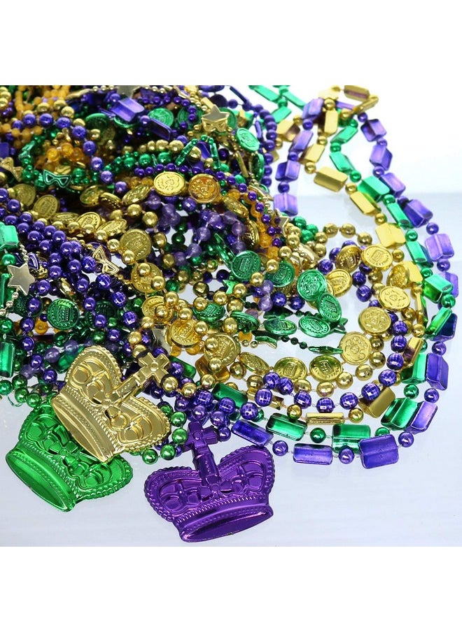 100 Pcs Mardi Gras Metallic Bead Necklaces For Party Favors, Mardi Gras Party, New Year Parade, St Patrick Day Celebrations, Christmas Decorations, Tailgating Party, Gaysby Themed Party