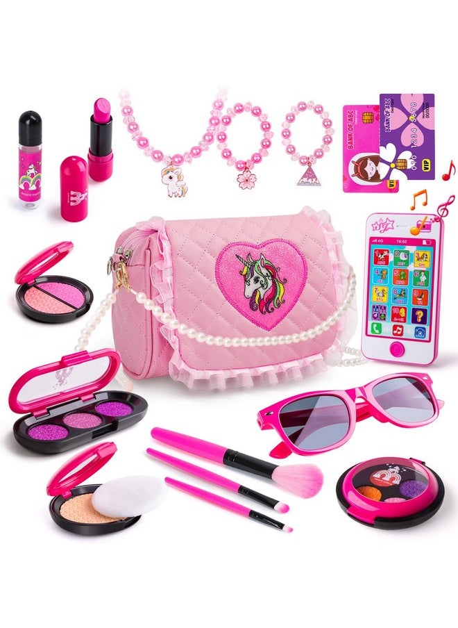 Toys For Girls Toddler Girls Gift Idea For Birthday Christmas, Pretend Makeup Kit For Girls With My First Purse Toy, Makeup For Kids Age 3 6 Year Old For Pretend Play