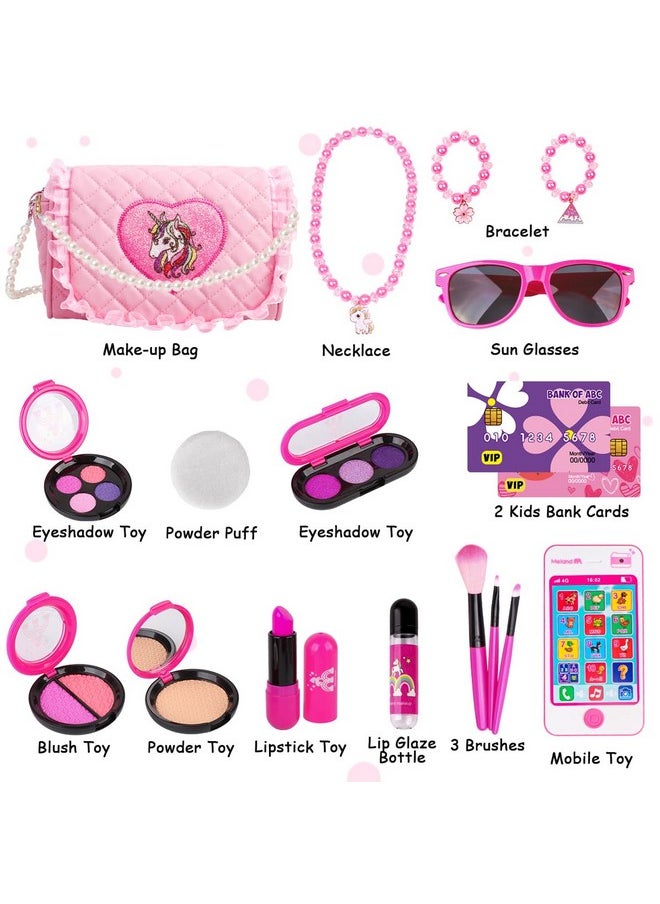 Toys For Girls Toddler Girls Gift Idea For Birthday Christmas, Pretend Makeup Kit For Girls With My First Purse Toy, Makeup For Kids Age 3 6 Year Old For Pretend Play