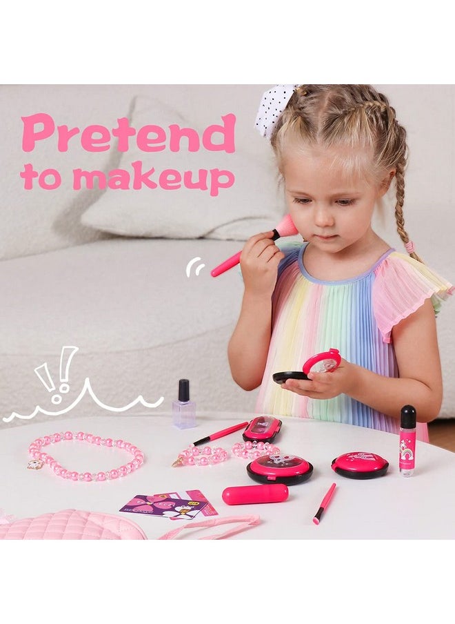 Toys For Girls Toddler Girls Gift Idea For Birthday Christmas, Pretend Makeup Kit For Girls With My First Purse Toy, Makeup For Kids Age 3 6 Year Old For Pretend Play