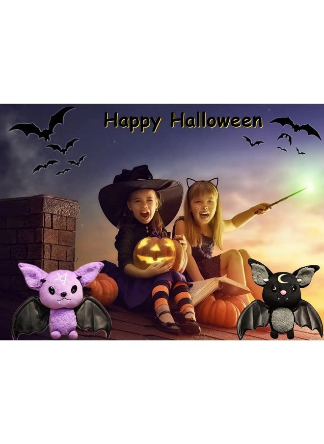 Bat Plush Stuffed Animal Toys,Halloween Black Bat Decor Soft Hugging Plush Doll Toy Gifts,For Kids Birthday, Halloween, Christmas (Black,11.8Inch)