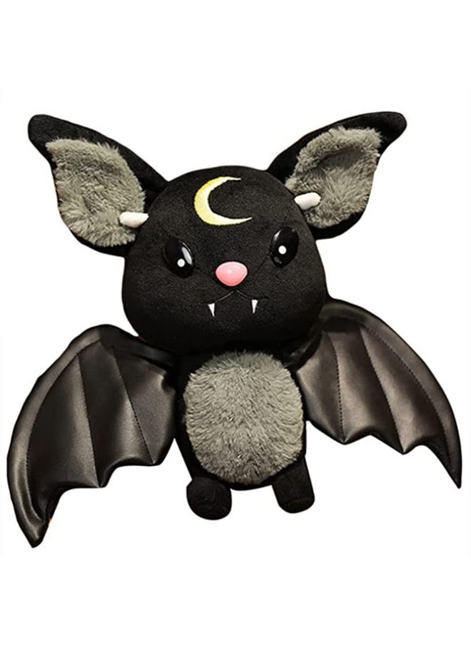 Bat Plush Stuffed Animal Toys,Halloween Black Bat Decor Soft Hugging Plush Doll Toy Gifts,For Kids Birthday, Halloween, Christmas (Black,11.8Inch)