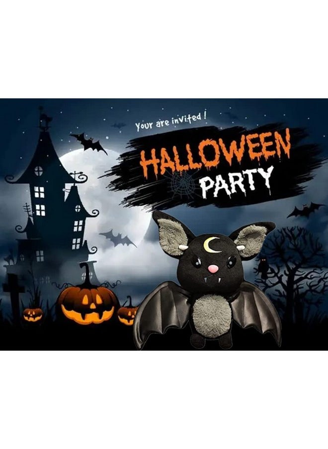Bat Plush Stuffed Animal Toys,Halloween Black Bat Decor Soft Hugging Plush Doll Toy Gifts,For Kids Birthday, Halloween, Christmas (Black,11.8Inch)