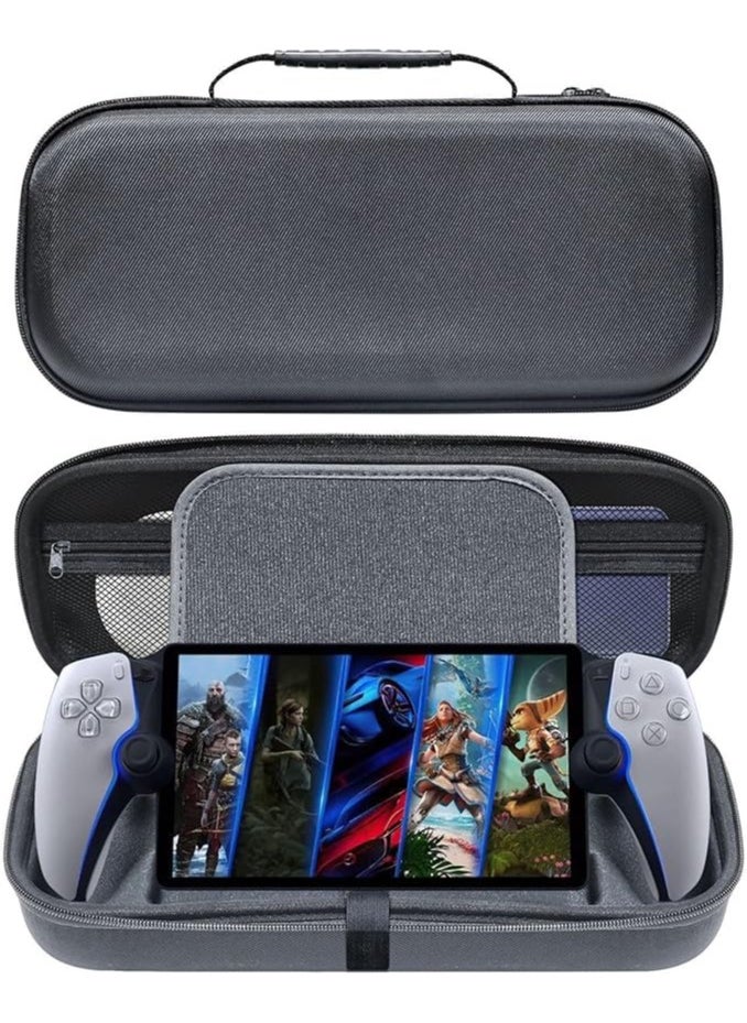 PS5 Portal Handheld Storage Bag, Shockproof EVA Hard Case, Portable Carrying Case with Handle for PlayStation Portal, Game Console Organizer, Compression-Resistant Cover for PS5 Portal & Accessories