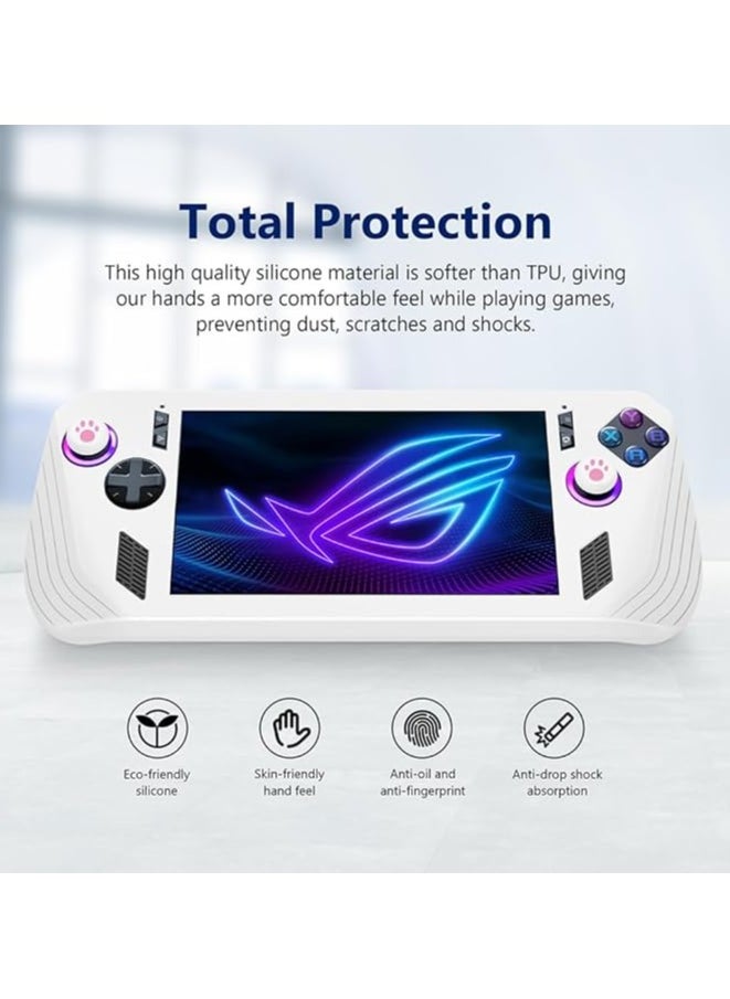 ASUS ROG Ally X Game Console Silicone Protective Cover, With Thumb Grip Caps Analog Stick Caps, Anti-Scratch Comfort Thumb Grip Set All-Round Protection Game Access