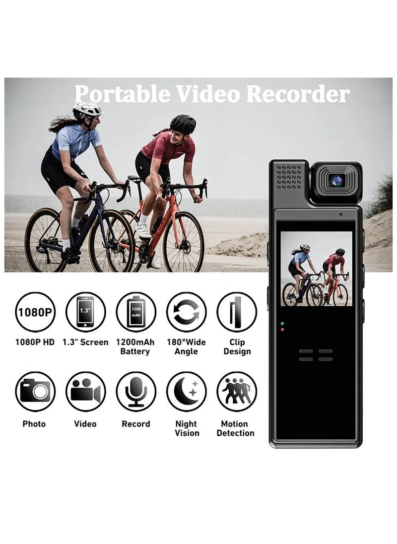 1.3-Inch Screen 1080P Sports HD Mini Camera Portable Digital Video Recorder Body Cam with Infrared Night Vision Police Camcorder