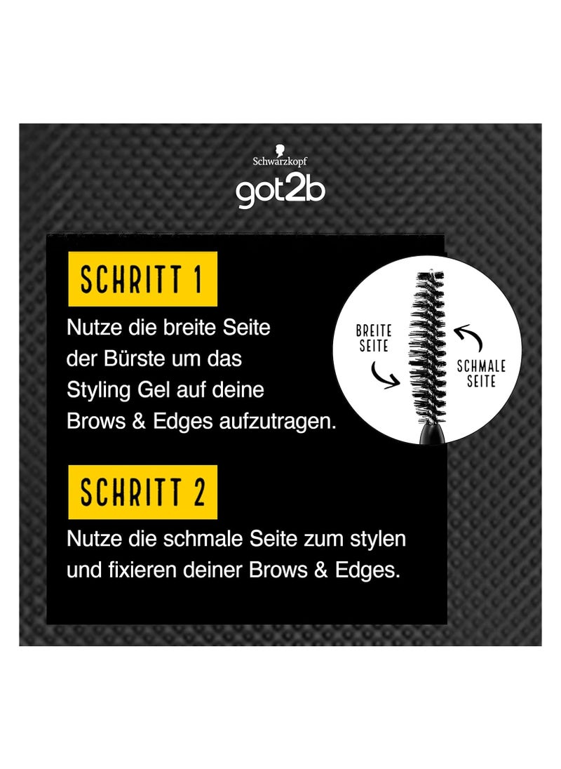 got2b glue 4 brows & edges, 2in1 brow gel & hair mascara, with practical, two-sided eyebrow brush for styling and fixing baby hair, vegan formula, 16 ml