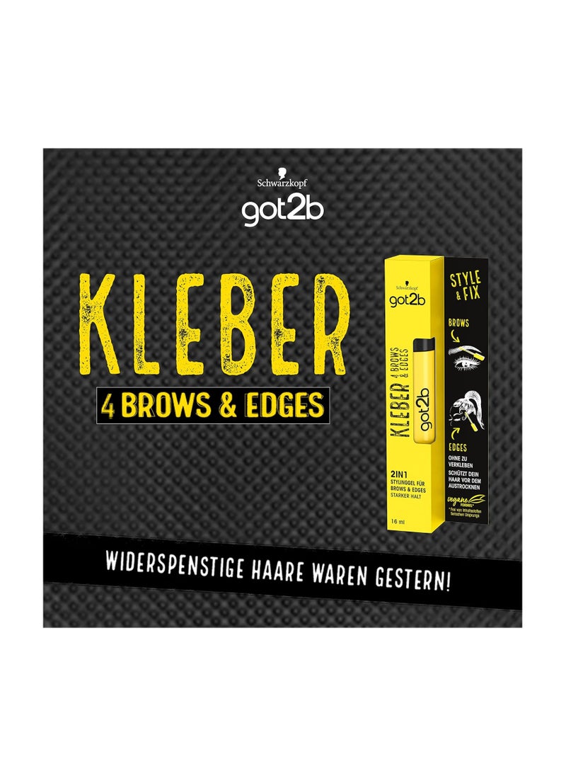 got2b glue 4 brows & edges, 2in1 brow gel & hair mascara, with practical, two-sided eyebrow brush for styling and fixing baby hair, vegan formula, 16 ml