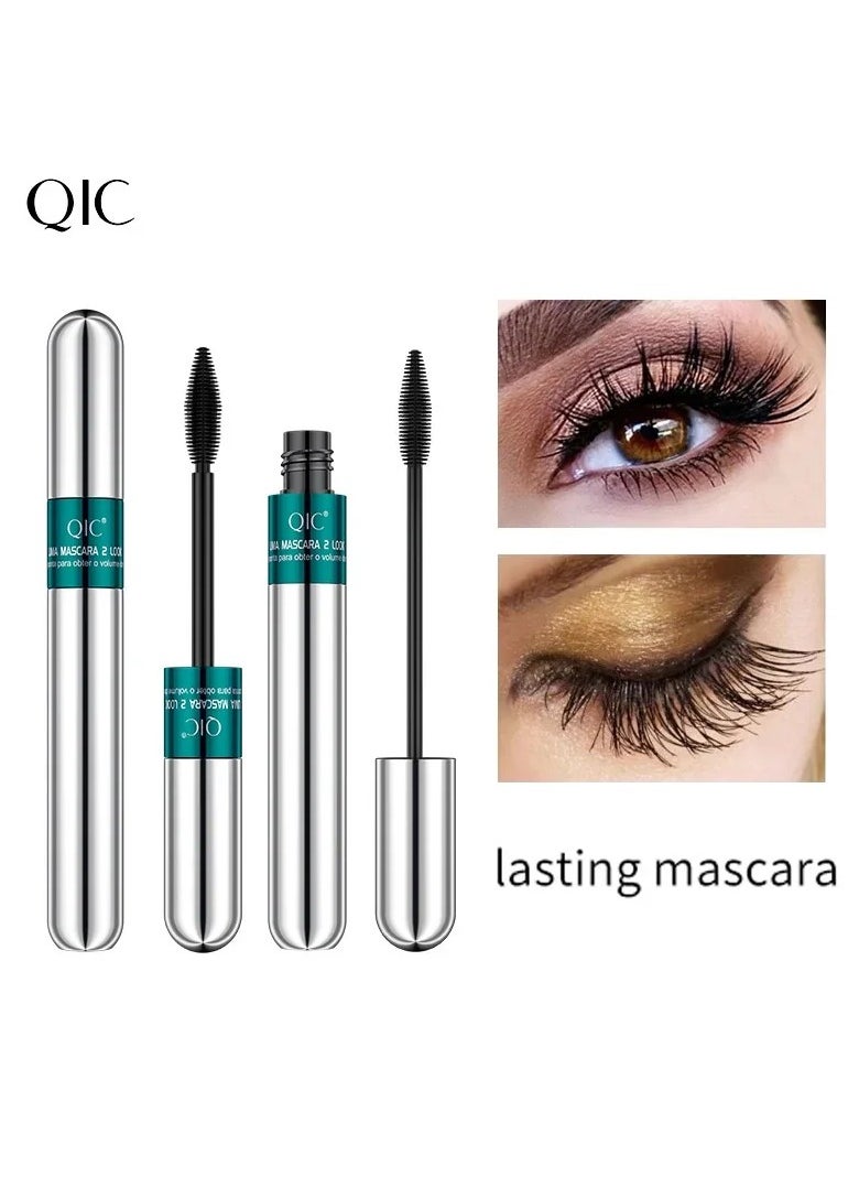 Double Effect 4D Mascara 2 Brush Heads Waterproof Long Curl Natural Thick Eyelash 2in1 Eye Black Mascara